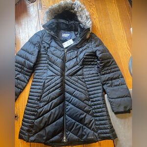 NWT Lands' End Women's Black Quilted Coat never worn